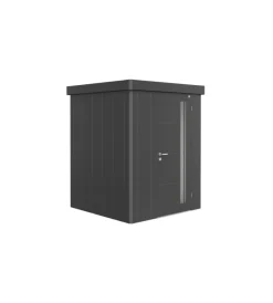 Casette Da Giardino-Biohort Casetta da giardino "neo 1a" in acciaio zincato colore grigio scuro metallizzato con porta battente semplice 180x180x222 cm - cod. 85003