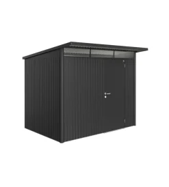 Hot Casetta da giardino "avantgarde a5" in acciaio zincato colore grigio scuro metallizzato con porta battente semplice 260x220x218 cm Casette Da Giardino