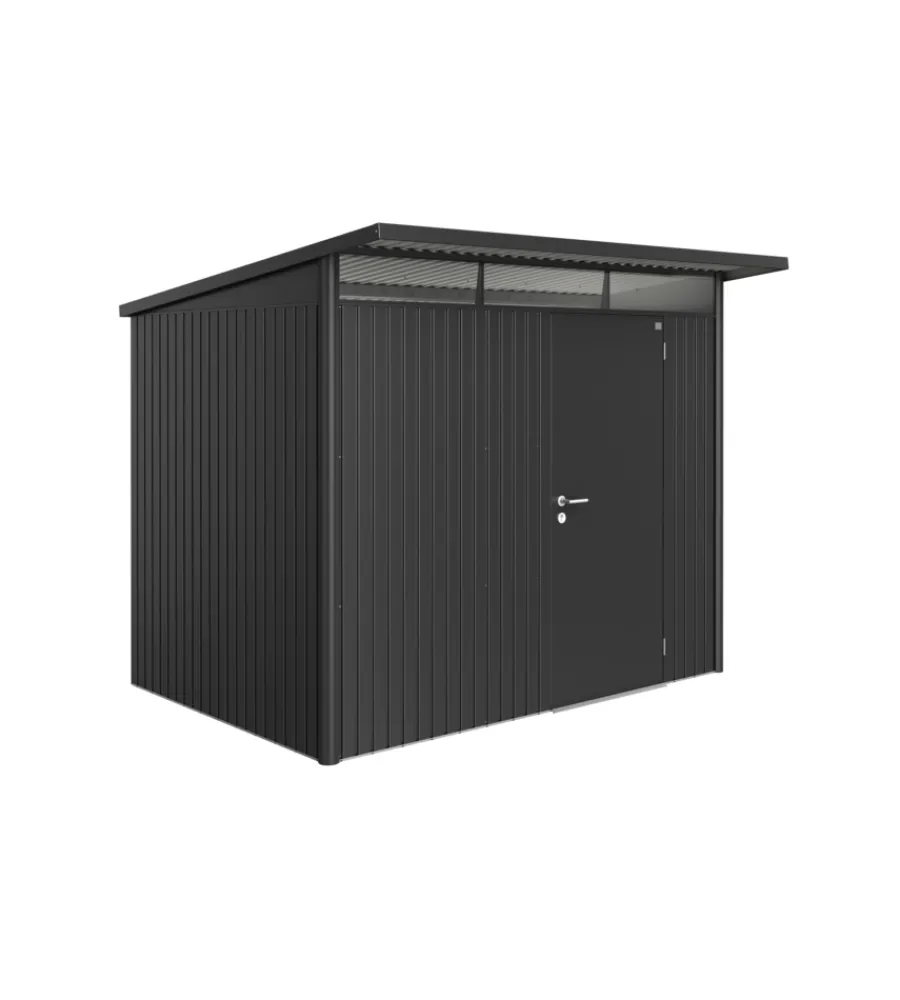 Hot Casetta da giardino "avantgarde a5" in acciaio zincato colore grigio scuro metallizzato con porta battente semplice 260x220x218 cm Casette Da Giardino