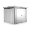 Casetta da giardino "highline h3" in acciaio zincato colore argento metallizzato con porta battente doppio 275x235x222 cm - cod. 83049 Casette Da Giardino