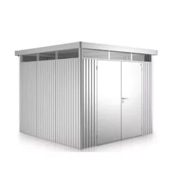Biohort Casette Da Giardino|Casetta da giardino "highline h1" in acciaio zincato colore argento metallizzato con porta battente doppio 275x155x222 cm - cod. 83029