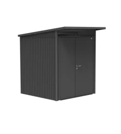 Best Casetta da giardino "avantgarde a1" in acciaio zincato colore grigio scuro metallizzato con porta battente doppia 180x220x218 cm Casette Da Giardino
