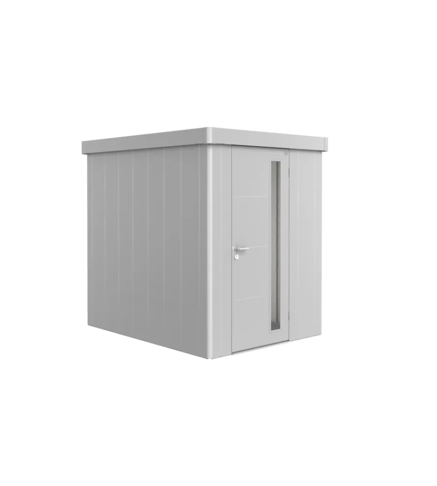 Casette Da Giardino-Biohort Casetta da giardino "neo 2a" in acciaio zincato colore argento metallizzato con porta battente semplice 180x236x222 cm - cod. 81006