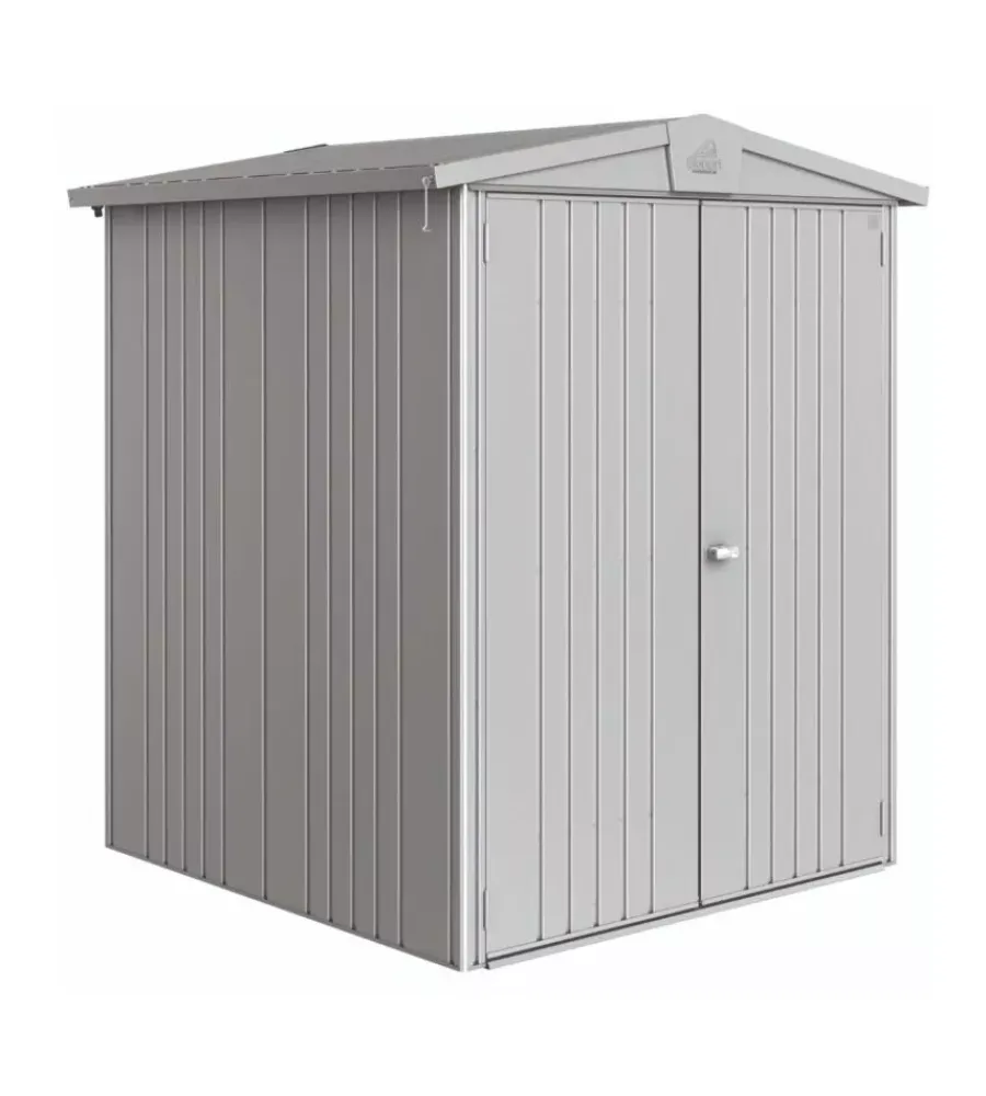 Clearance Casetta da giardino "europa 2" in acciaio zincato colore argento metallizzato 172x156x196 cm Casette Da Giardino