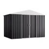 Domus Casette Da Giardino|Casetta da giardino "l new" in metallo grigio con porte scorrevoli 267x173x194 cm
