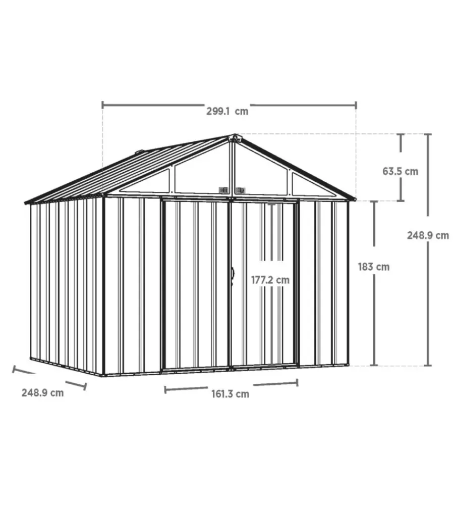 Habrita Casette Da Giardino|Casetta da giardino "arrow ezee" in acciaio zincato antracite e panna 299,1x248,9x248,9 cm