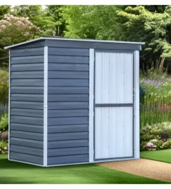 Habrita Casette Da Giardino|Casetta da giardino "spacemaker shed" in acciaio zincato antracite e panna 203,2x161,1x196,4 cm