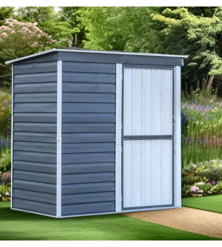Habrita Casette Da Giardino|Casetta da giardino "spacemaker shed" in acciaio zincato antracite e panna 203,2x161,1x196,4 cm