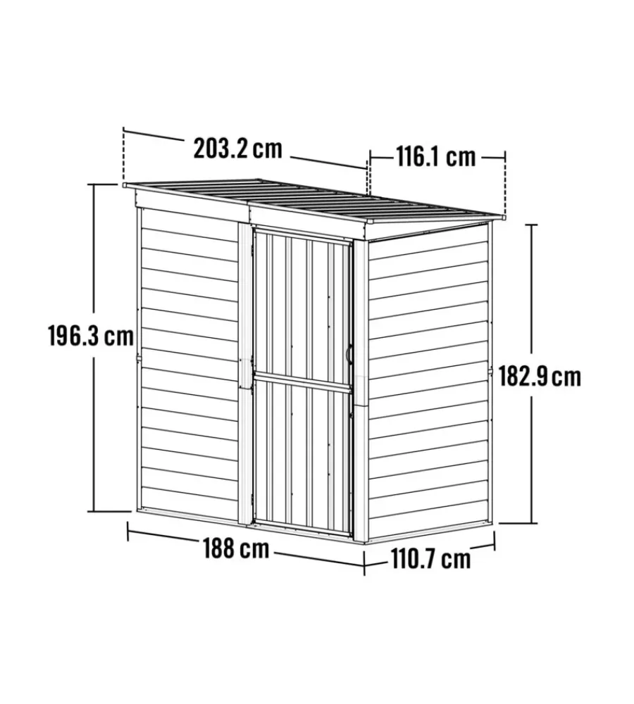 Habrita Casette Da Giardino|Casetta da giardino "spacemaker shed" in acciaio zincato antracite e panna 203,2x161,1x196,4 cm