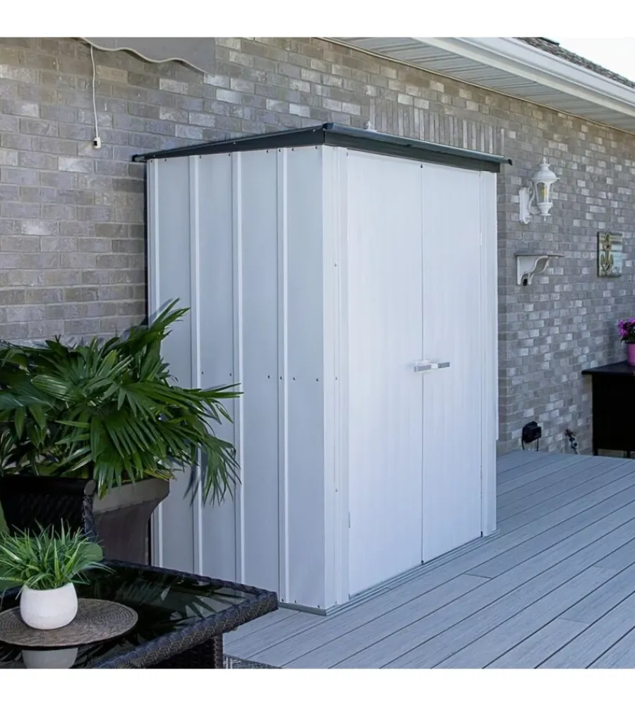 Habrita Casette Da Giardino|Casetta da giardino "spacemaker patio" in acciaio zincato grigio 171,5x99,7x188,6 cm