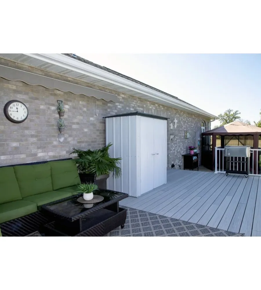 Habrita Casette Da Giardino|Casetta da giardino "spacemaker patio" in acciaio zincato grigio 171,5x99,7x188,6 cm