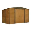 Habrita Casette Da Giardino|Casetta da giardino "arrow woodridge" in acciaio zincato effetto legno 313,1x241,9x208,6 cm