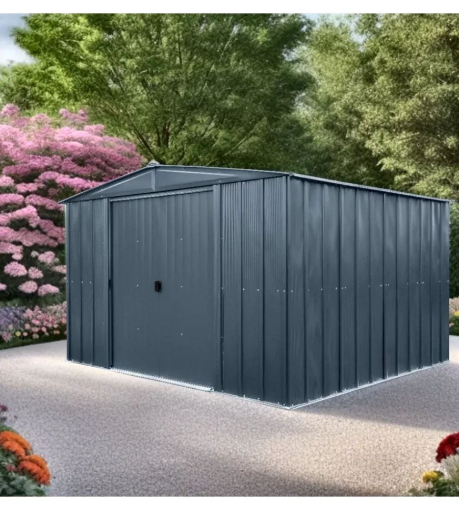 New Casetta da giardino "spacemaker apex" in acciaio zincato antracite 313,1x297,2x197,8 cm Casette Da Giardino