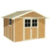 Casette Da Giardino-Grosfillex Casetta da giardino in pvc "sherwood deco 11" effetto legno 370x407x250 cm - cod. 22911681