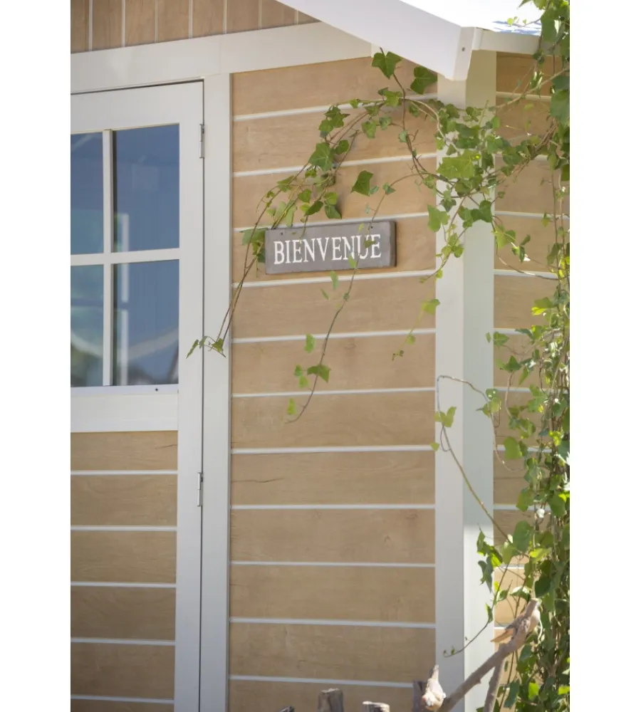 Casette Da Giardino-Grosfillex Casetta da giardino in pvc "sherwood deco 11" effetto legno 370x407x250 cm - cod. 22911681