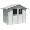 Casette Da Giardino-Grosfillex Casetta da giardino in pvc "deco 5" bianco e grigio-verde 295x261x236 cm - 22905140