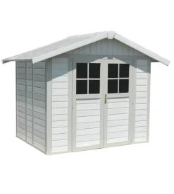 Casette Da Giardino-Grosfillex Casetta da giardino in pvc "deco 5" bianco e grigio-verde 295x261x236 cm - 22905140