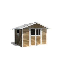 Online Casetta da giardino in pvc "sherwood deco 7" effetto legno 370x298x250 cm - cod. 22907681 Casette Da Giardino