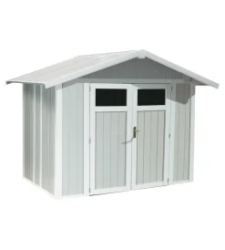 Clearance Casetta da giardino in pvc "utility 5" grigio-azzurro e bianco 295x261x236 cm - cod. 22805137 Casette Da Giardino