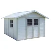 Casette Da Giardino-Grosfillex Casetta da giardino in pvc "deco 11" bianco e grigio-verde 370x407x250 cm - cod. 22911140
