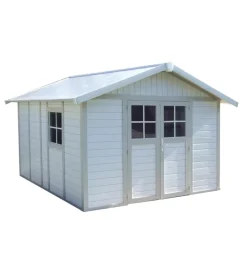 Casette Da Giardino-Grosfillex Casetta da giardino in pvc "deco 11" bianco e grigio-verde 370x407x250 cm - cod. 22911140