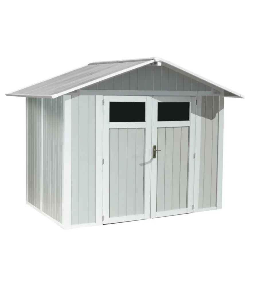 Sale Casetta da giardino in pvc "utility 4" grigio-verde e bianco 295x188x236 cm - cod. ab804138 Casette Da Giardino