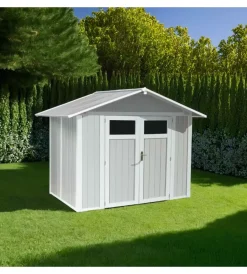 Sale Casetta da giardino in pvc "utility 4" grigio-verde e bianco 295x188x236 cm - cod. ab804138 Casette Da Giardino