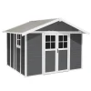 Casette Da Giardino-Grosfillex Casetta da giardino in pvc "deco 11" grigio scuro e bianco 370x407x250 cm - cod. 23011276