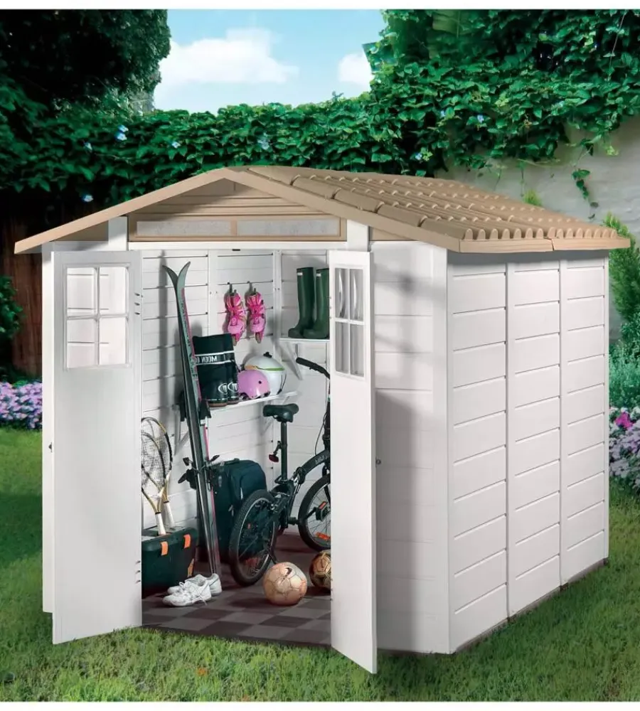 Garofalo Casette Da Giardino|Casetta da giardino in pvc "tuscany evo 240" l.229 x p.262 x h.220