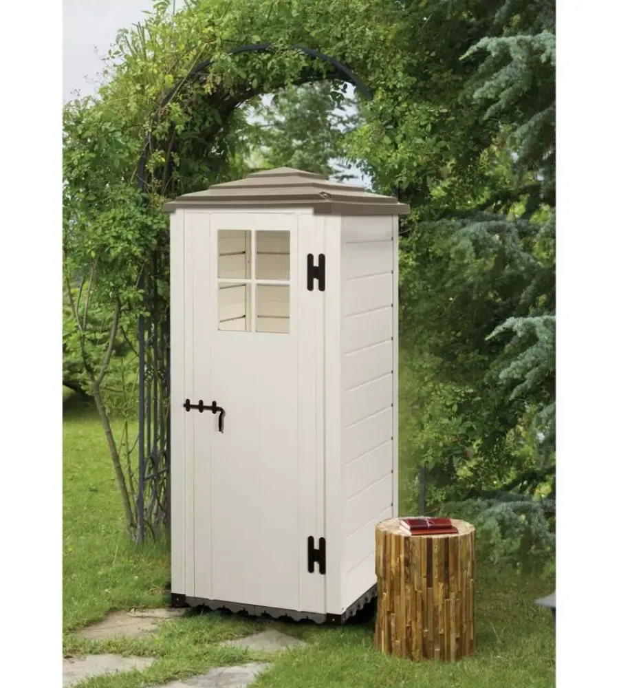 Sale Casetta da giardino in pvc "tuscany 80 pag." l.96,5 x p.96,5 x h.203 Casette Da Giardino