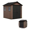 Keter Casette Da Giardino|Casetta da giardino "newton+ 757/775" in resina marrone doppia opzione montaggio 230x223,8x246 cm