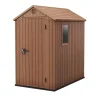 Keter Casette Da Giardino|Casetta da giardino "darwin 4x6" in evotech+ colore marrone con porta battente singola 125,8x184,5x205,1 cm