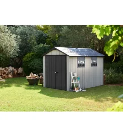 Best Casetta da giardino "oakland 7511" in duotech colore grigio con porta battente doppia 230x350x242 cm Casette Da Giardino