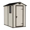 Casette Da Giardino-Keter Casetta da giardino "manor 4x6" in resina colore beige con porta battente singola 130x192x198 cm