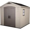 Best Casetta da giardino "factor 8x8" in resina colore beige con porta battente doppia 256,5x255x243 cm Casette Da Giardino
