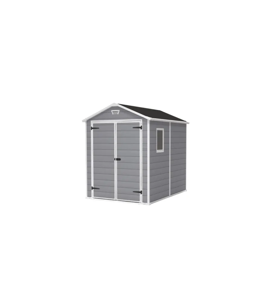 Online Casetta da giardino "manor 6x8" in resina colore grigio con porta battente doppia 185,8x236,8x227 cm Casette Da Giardino