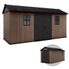 Clearance Casetta da giardino "newton+ 7515/1575" in resina marrone doppia opzione montaggio 476x230x246 cm Casette Da Giardino
