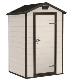 Clearance Casetta da giardino "manor 4x3" in resina colore beige con porta battente singola 129x103x196 cm Casette Da Giardino
