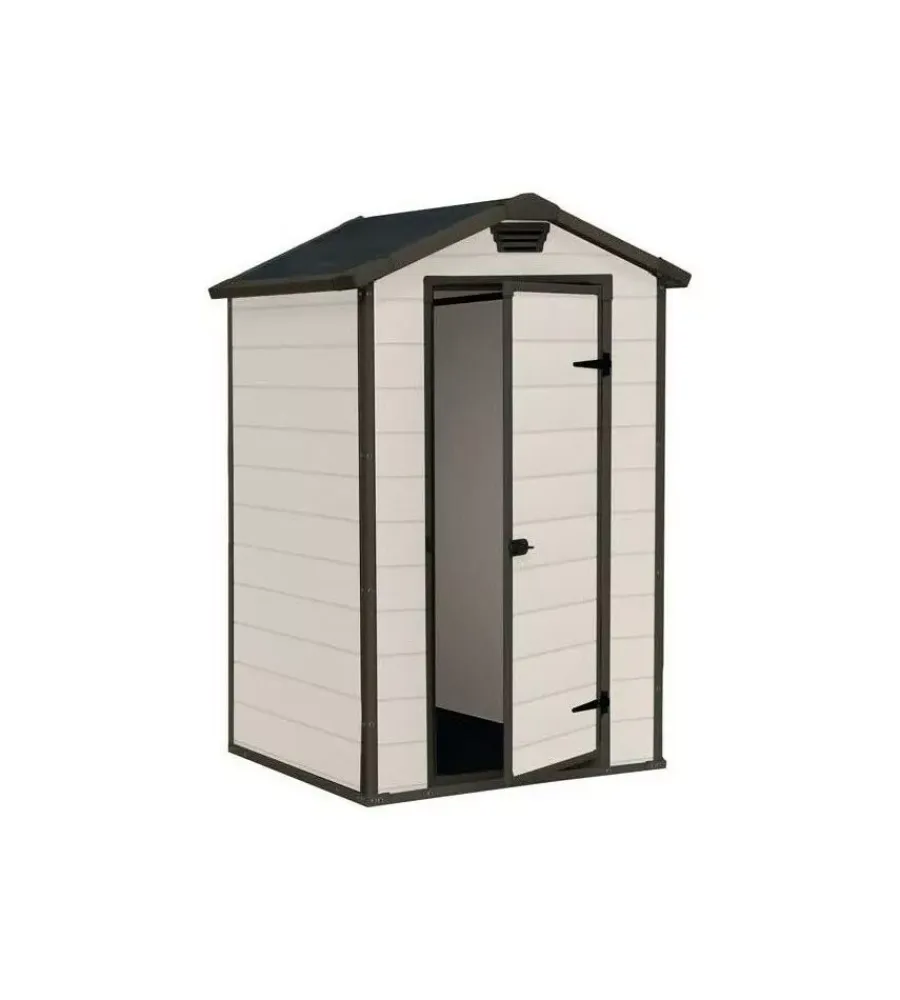 Clearance Casetta da giardino "manor 4x3" in resina colore beige con porta battente singola 129x103x196 cm Casette Da Giardino