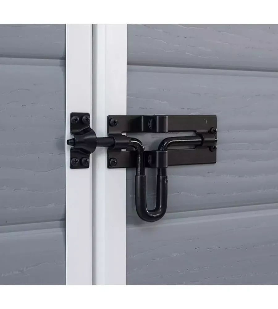 Casette Da Giardino-Keter Casetta da giardino "manor pent 6x6" in resina colore grigio con porta battente singola 183,5x185x200 cm