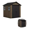 Keter Casette Da Giardino|Casetta da giardino "apex 757/775" in resina marrone doppia opzione montaggio 230x223,8x246 cm