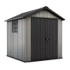 Casette Da Giardino-Keter Casetta da giardino "oakland 757" in duotech colore grigio con porta battente doppia 229x223,5x242 cm