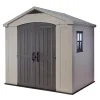 Hot Casetta da giardino "factor 8x6" in resina colore beige con porta battente doppia 256,5x182x243 cm Casette Da Giardino