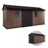 New Casetta da giardino "newton+ 7517/1775" in resina marrone doppia opzione montaggio 539x230x246 cm Casette Da Giardino