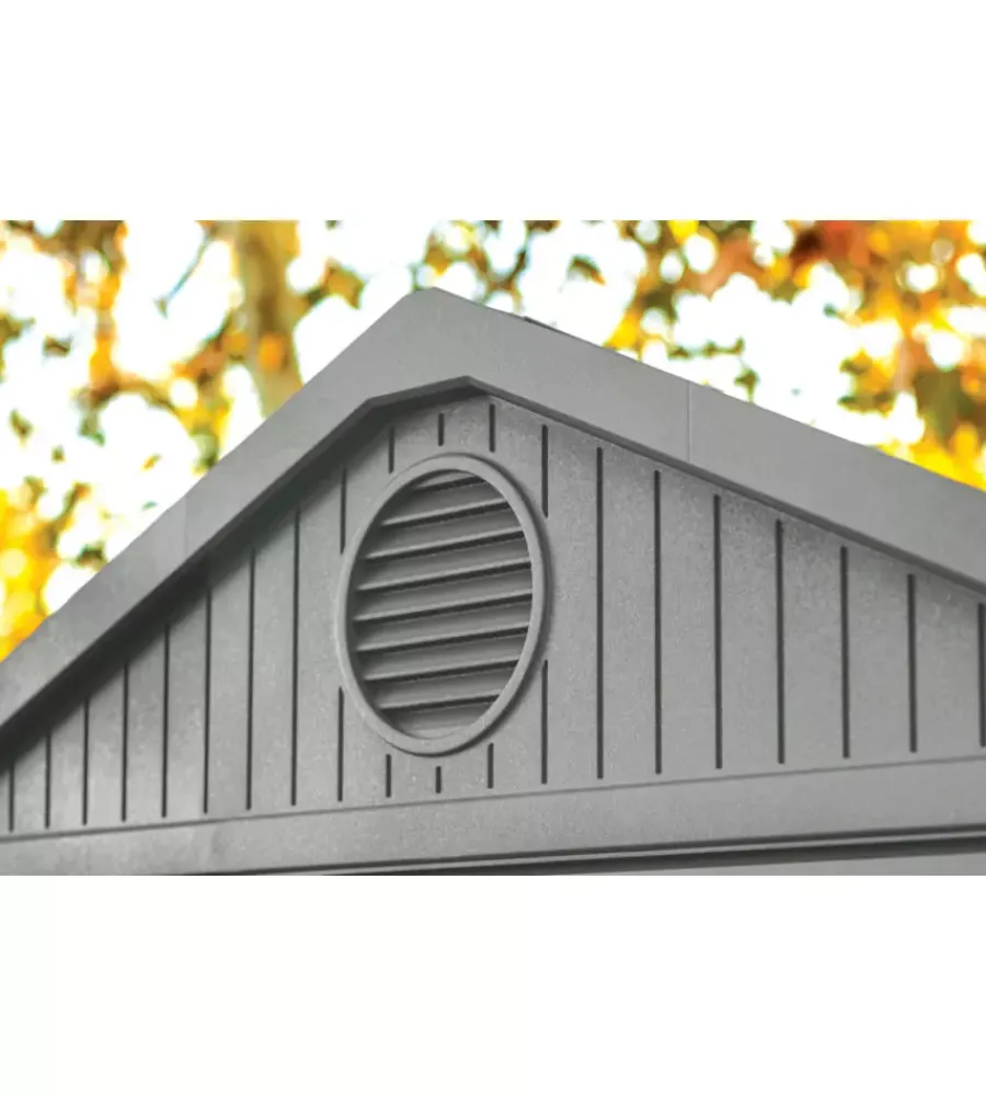 Casette Da Giardino-Keter Casetta da giardino "darwin 6x6" in evotech+ colore verde con porta battente doppia 190x183x221 cm