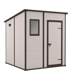 Sale Casetta da giardino "manor pent 6x6" in resina colore beige con porta battente singola 183,5x185x200 cm Casette Da Giardino