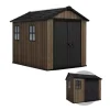 Keter Casette Da Giardino|Casetta da giardino "apex 759/975" in resina marrone doppia opzione montaggio 230x287x246 cm