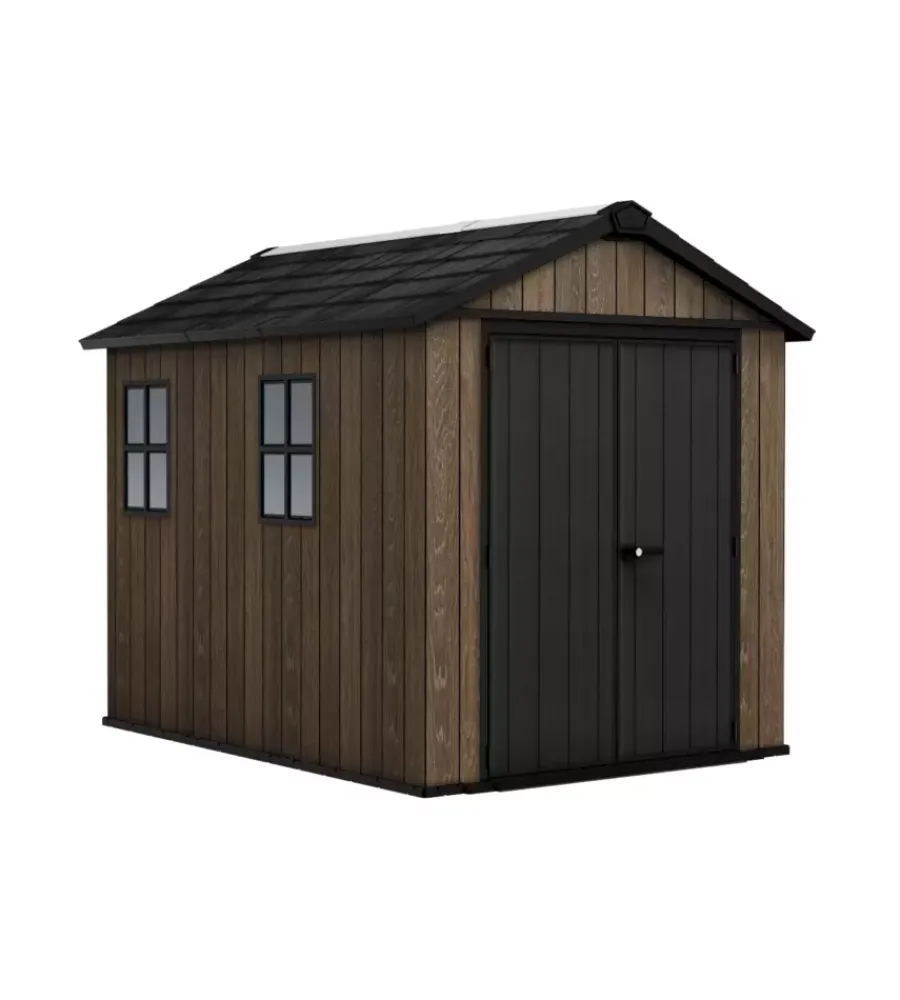 Keter Casette Da Giardino|Casetta da giardino "apex 759/975" in resina marrone doppia opzione montaggio 230x287x246 cm
