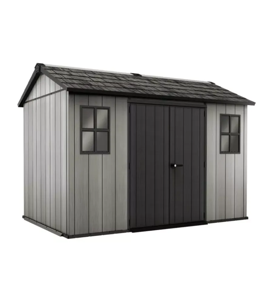 Online Casetta da giardino "oakland 1175sd" in duotech colore grigio con porta battente doppia 350x229x254 cm Casette Da Giardino