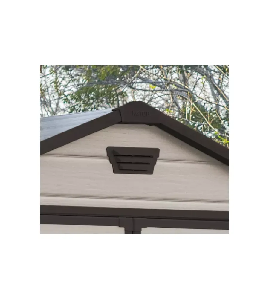 Casette Da Giardino-Keter Casetta da giardino "manor 6x5" in resina colore beige con porta battente doppia 185x152x226 cm